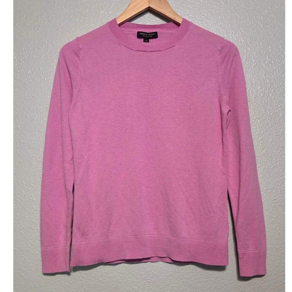 Banana Republic Silk Cashmere Sweater Small Pink Quiet Luxury Barbiecore